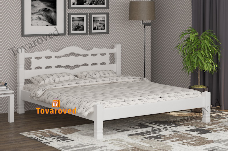 

Кровать полуторная 120х190 Wellmebely Инга дерево сосна Белый Л6