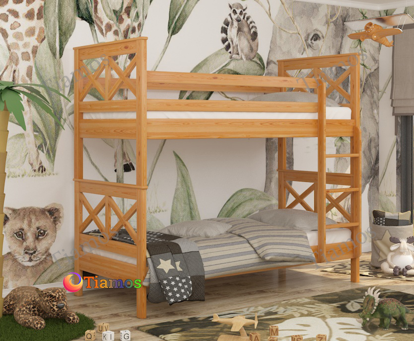 

Кровать Двухъярусная 90х200 Маугли Wellmebely Трансформер сосна Ольха Л6