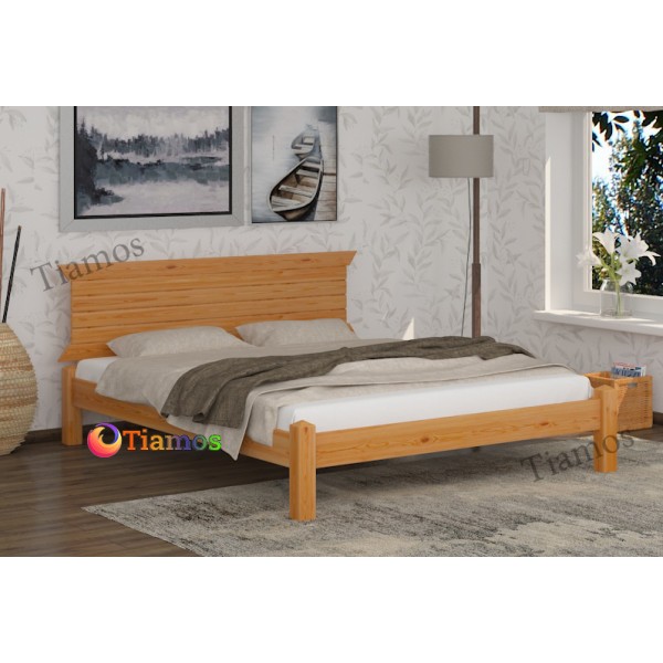 

Кровать двухспальная 140х190 деревянная Стелла Wellmebely сосна Ольха Л6