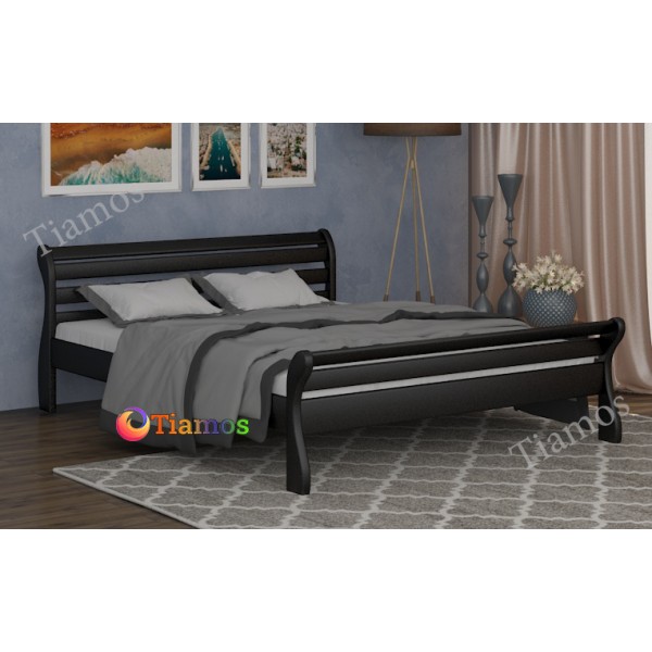 

Кровать двухспальная 180х190 деревянная Верона Wellmebely сосна Венге Л6