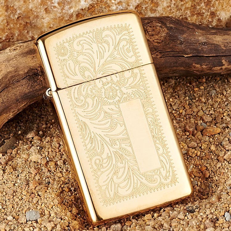 

Зажигалка Zippo узкая VENETIAN HIGH POLISH BRASS (1652B)