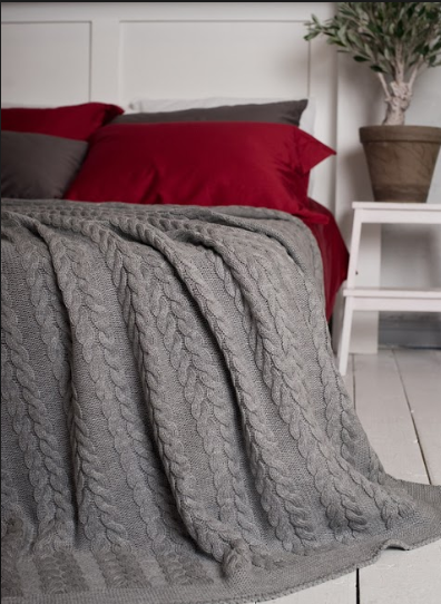 

Покривало 220x240 BETIRES BREMEN GREY (100% акрил)700314