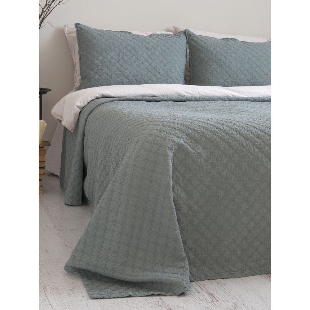 

Покривало з наволочками 240x260 LIMASSO CAMBRIDGE NATURAL GREEN (100% бавовна)800402