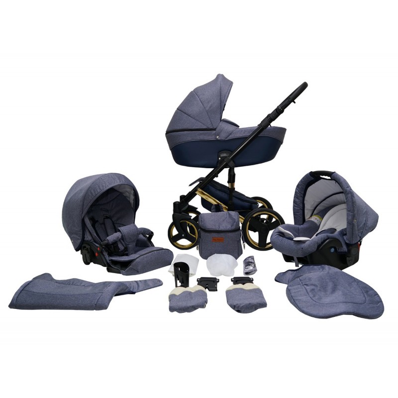 

Детская универсальная коляска 2 в 1 Mikrus Comodo Zlota 17