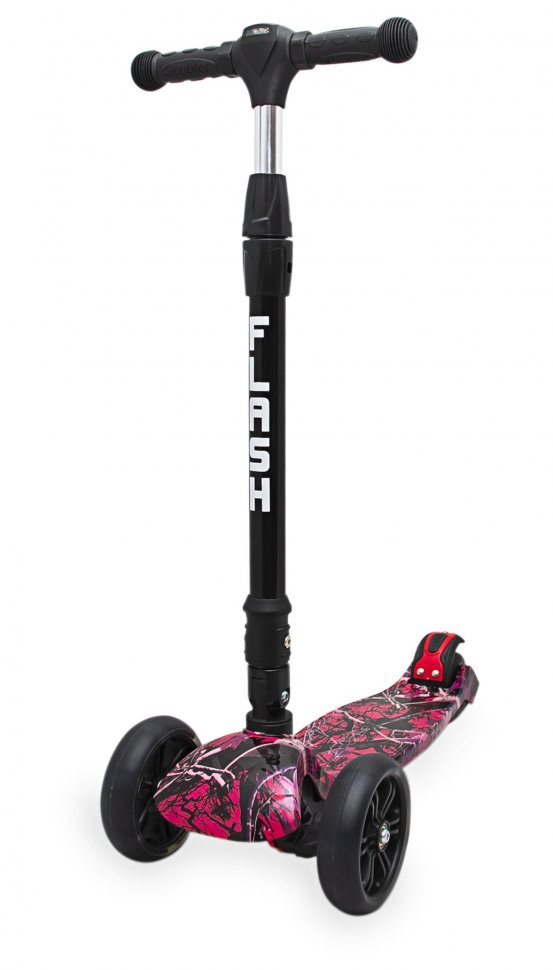 

Трехколесный детский самокат Maraton Flash Сиреневый камень, с фонариком и светящимися колесами