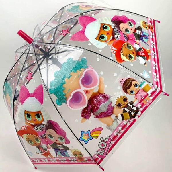

Детский зонт для девочки Paolo Rossi LOL-2629 с куклами полуавтомат 8 спиц трость Прозрачный