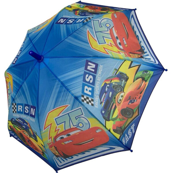 

Детский зонтик трость Paolo Rossi pr6408 Маквин Тачки для мальчиков полуавтомат 8 спиц Голубой