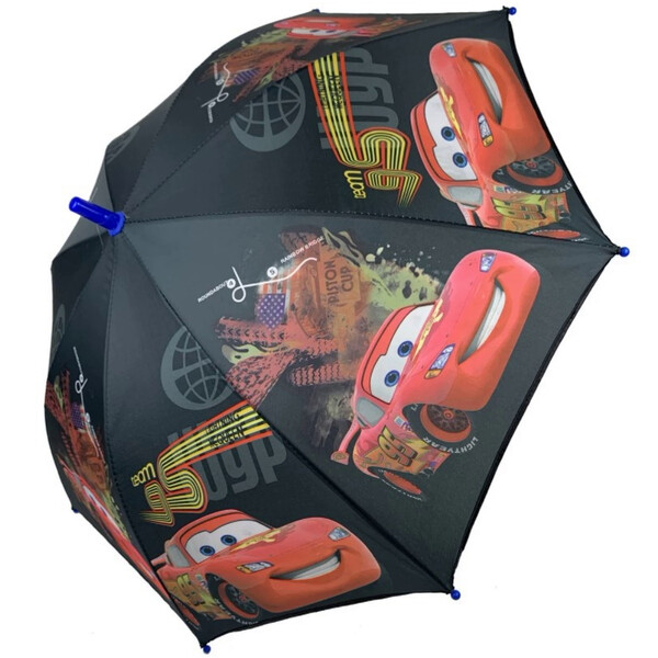

Зонт детский для мальчика с машинками Paolo Rossi pr6178 Тачки Маквин трость полуавтомат 8 спиц Черный