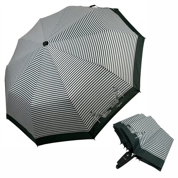 

Зонт женский полуавтомат Calm Rain Ncr1220 10 карбоновых спиц антиветер в полоску с туфельками Темно-зеленый
