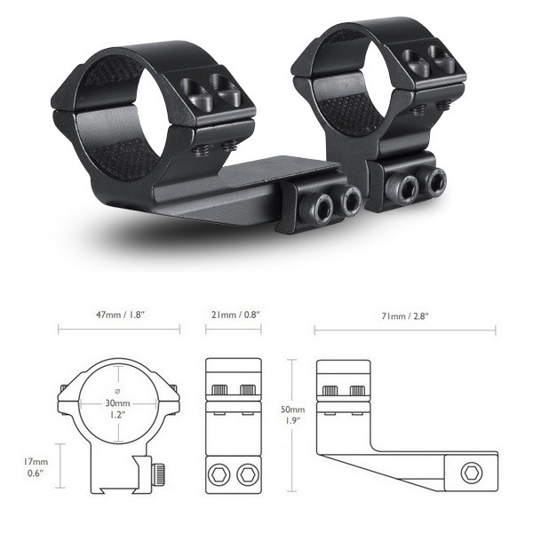 

Кольца Hawke Reach Forward 30mm/9-11mm/High extension 2" (22123)