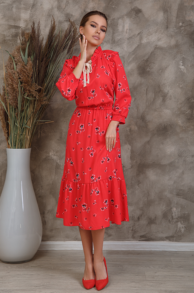 

Платье Lipar миди "мак" 50 Красное 3431