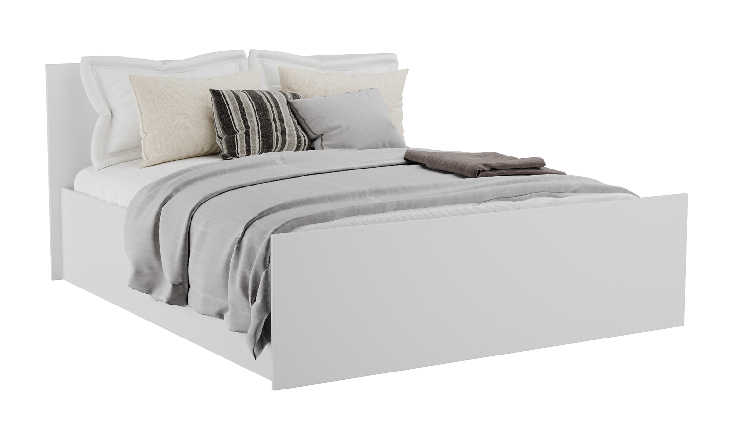 

Кровать двуспальная КАМА БС Mebel Loft 160х200 см белый гладкий 150409-01