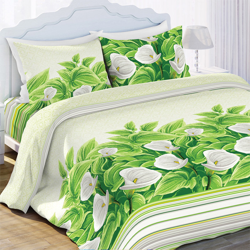 

Комплект постельного белья Novita Бязь Премиум 6134/1 Каллы Ecotton Полуторный