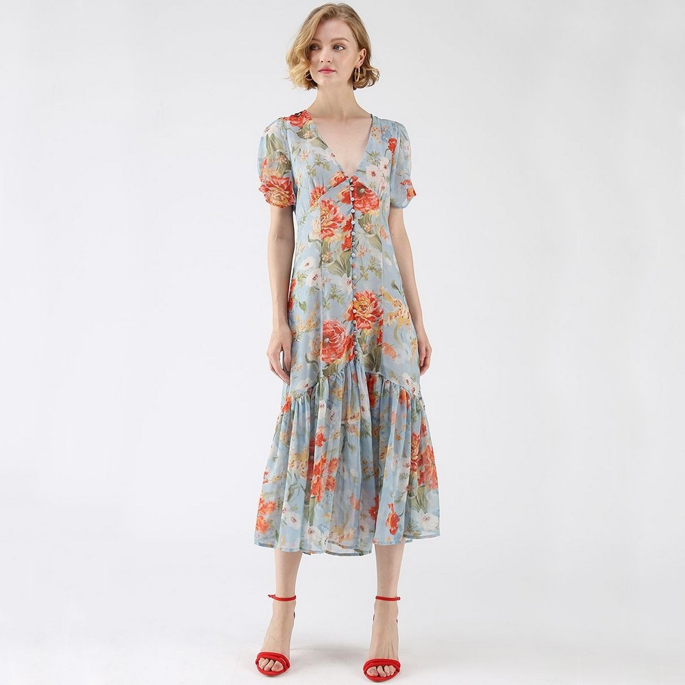 

Платье женское в стиле Бохо с поясом Parterre Berni Fashion (M) Голубой