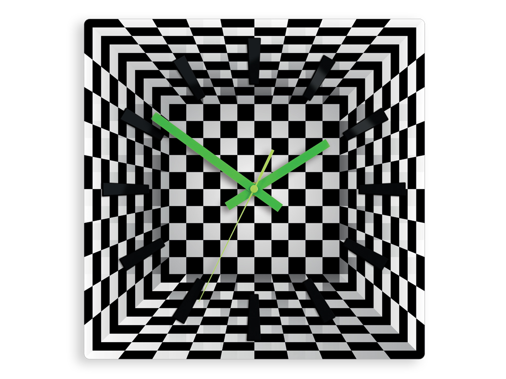 

Часы настенные Illusion черно-белые 30 см для детей Modern Clock