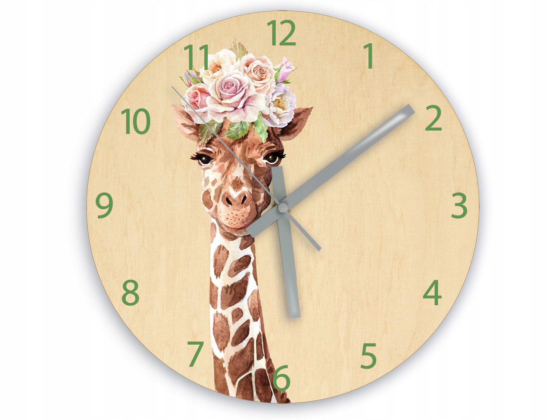 

Часы настенные Giraffe with flowers 30 см Modern Clock