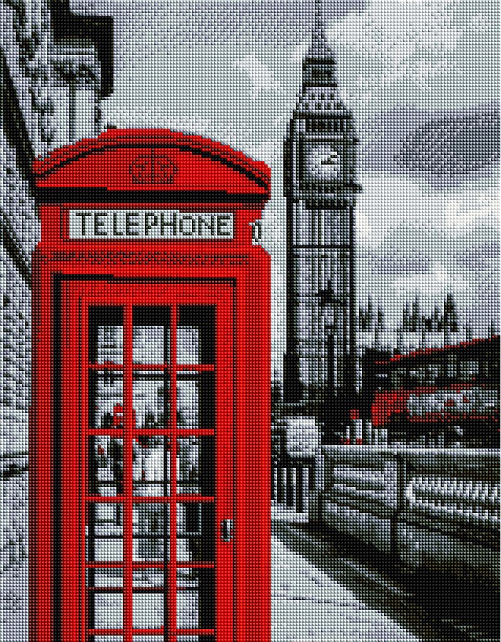 

Алмазная мозаика (вышивка) В центре Лондона, 40х50 Brushme (0098-971)