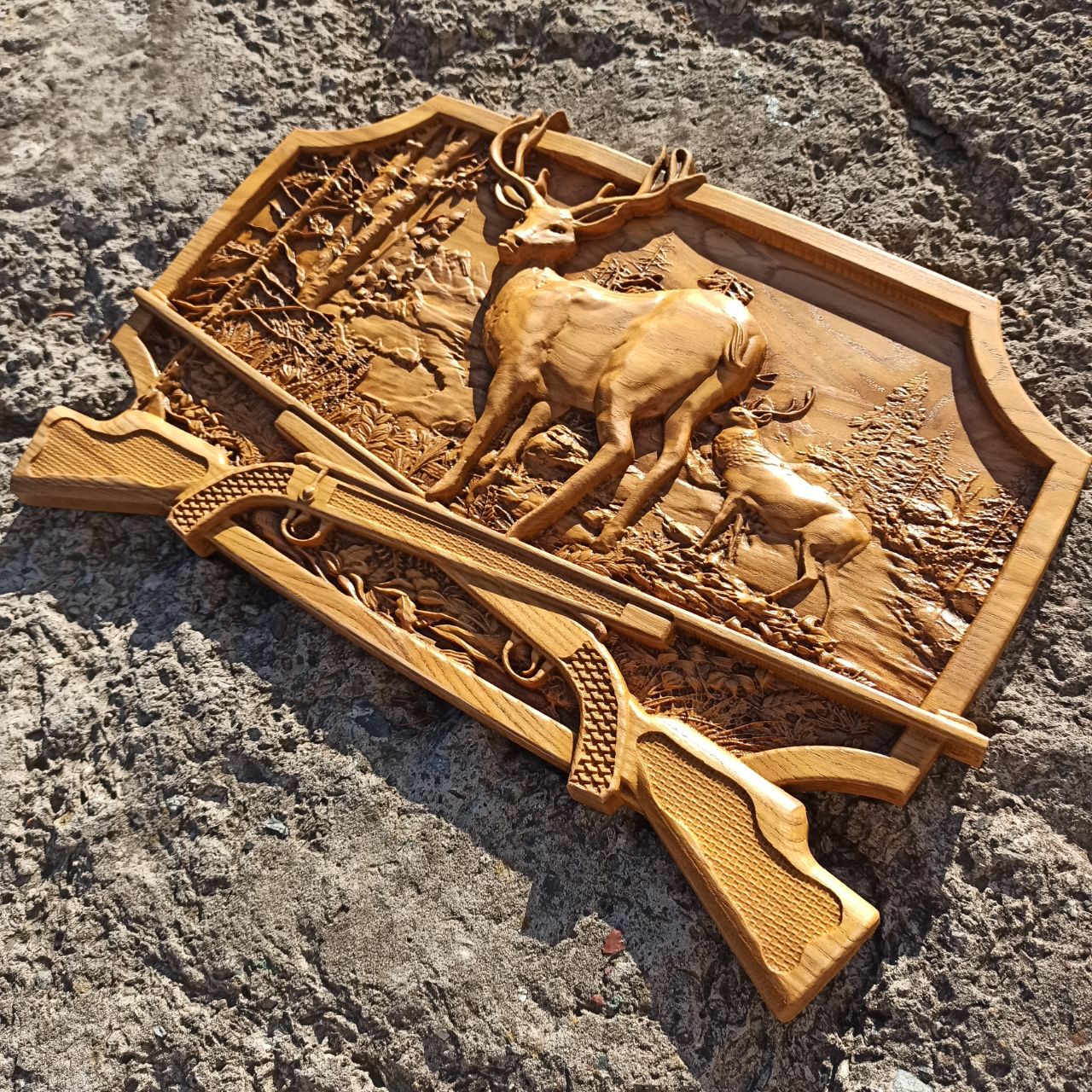 

Барельеф "Олени", Atributlux, 29,1*42 см резной из дерева