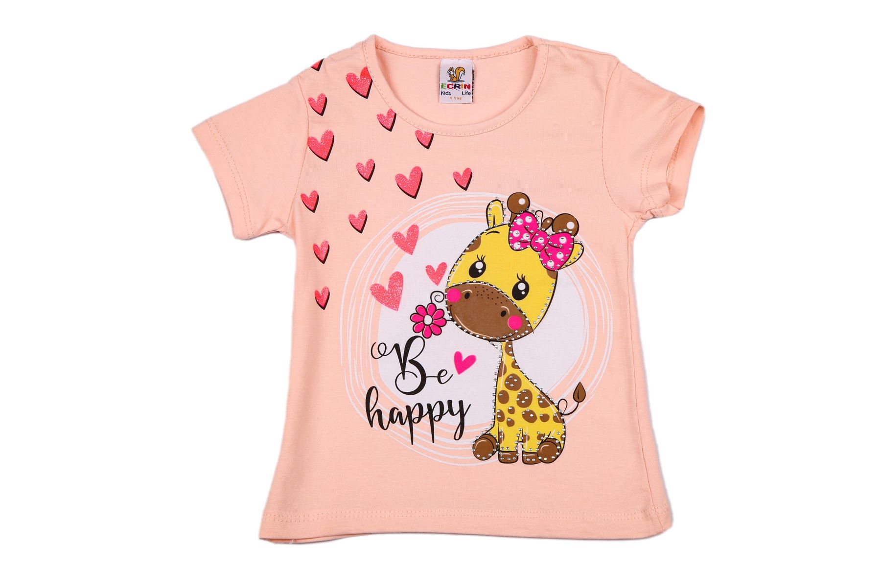 

Футболка для дiвчинки Ecrin-Kids 60.11 86 Персиковий