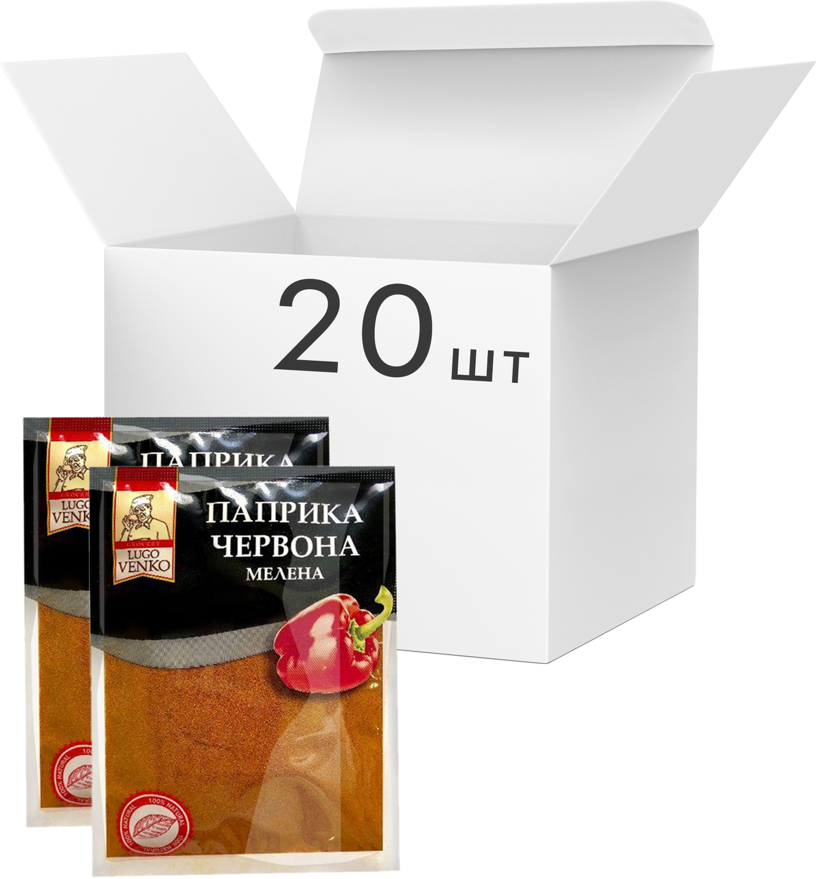 Акція на Упаковка паприки красной Lugo Venko молотой 40 г х 20 шт (2437160000800) від Rozetka UA