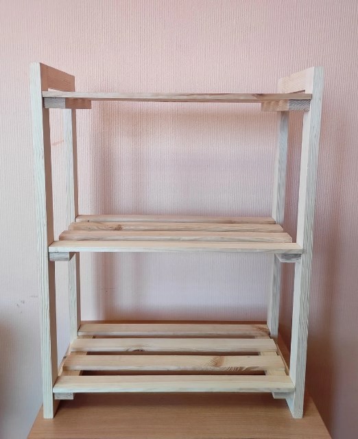

Этажерка стеллаж универсальная, деревянная на 3 полки ECOdecor SN-720-10-3
