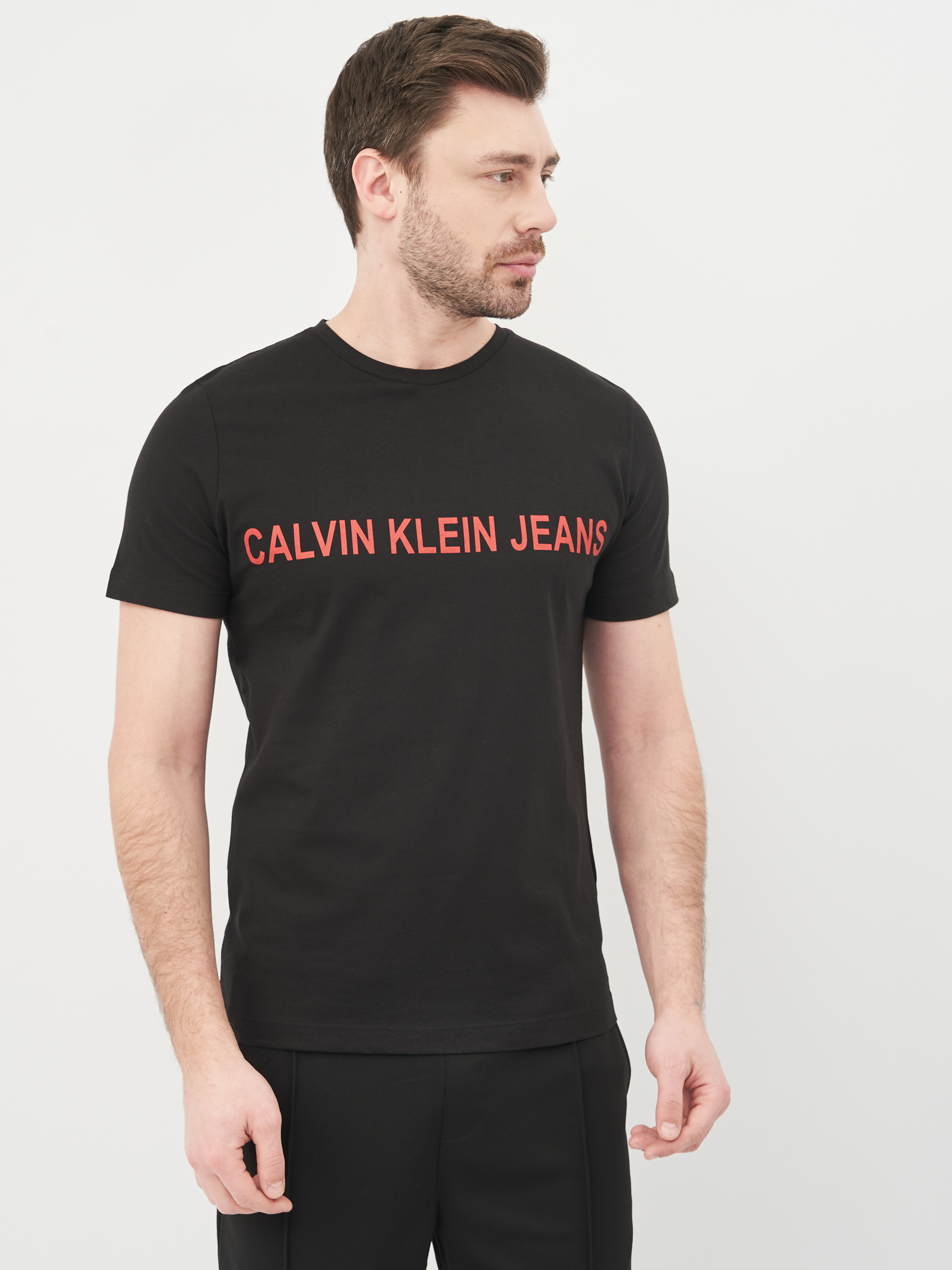 Акція на Футболка Calvin Klein Jeans 10564.1 2XL Чорна від Rozetka