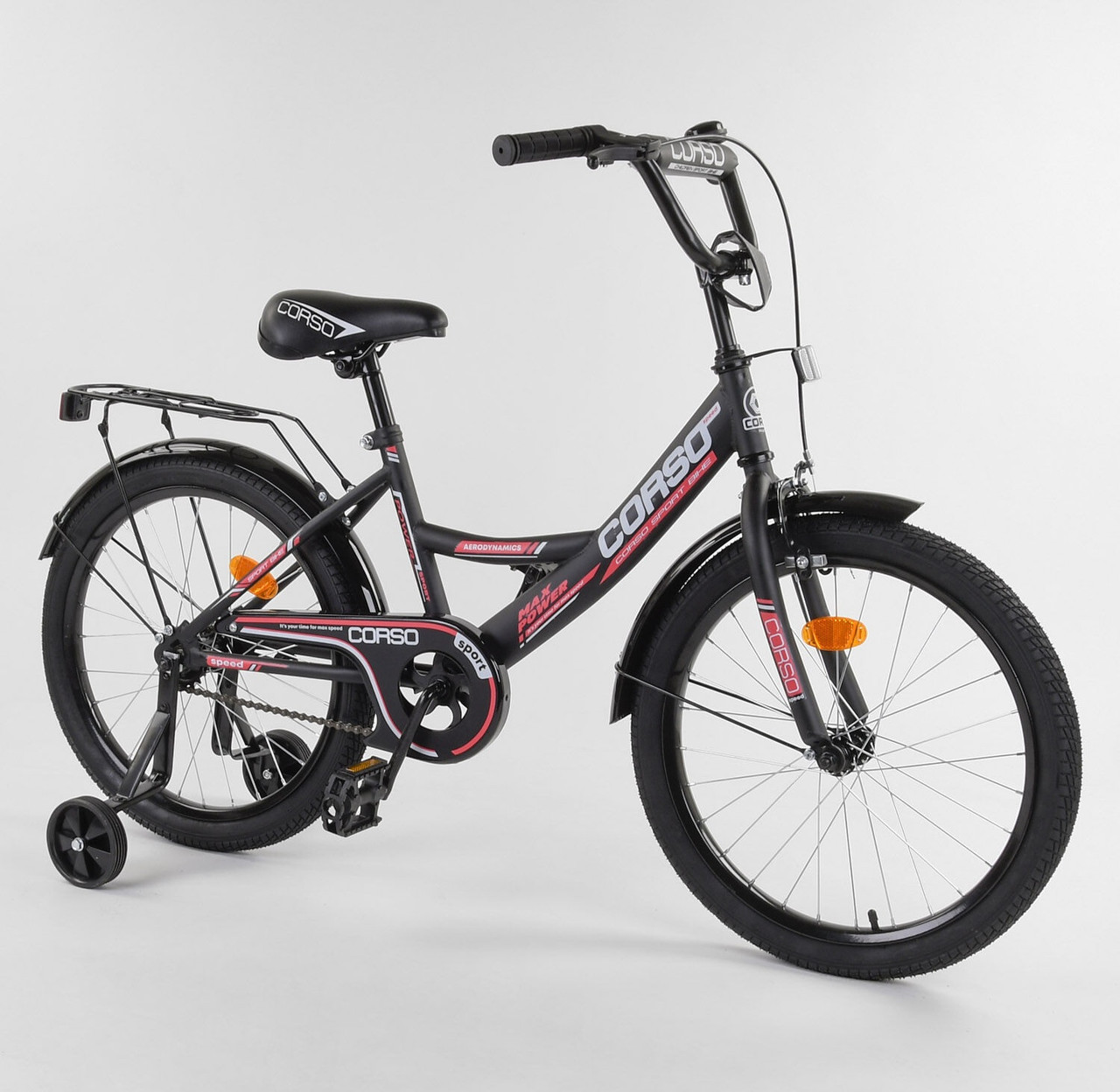 

Велосипед 20" дюймов 2-х колёсный "CORSO" CL-20596 ЧЕРНЫЙ 01316