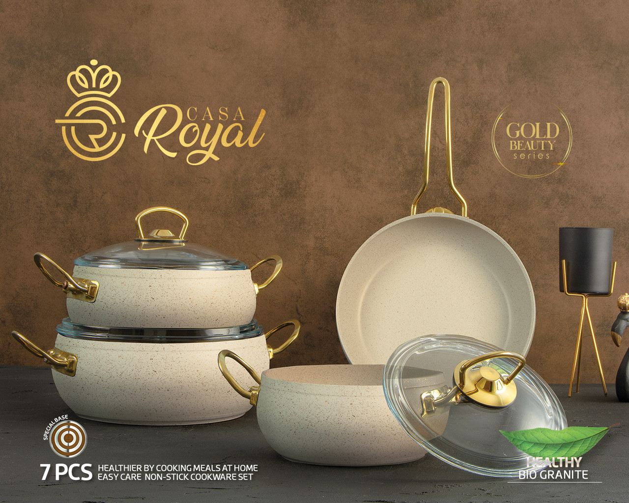 

Набор посуды 7 предметов САЅА ROYAL "Bio Granit" G-UKR 20200 cream