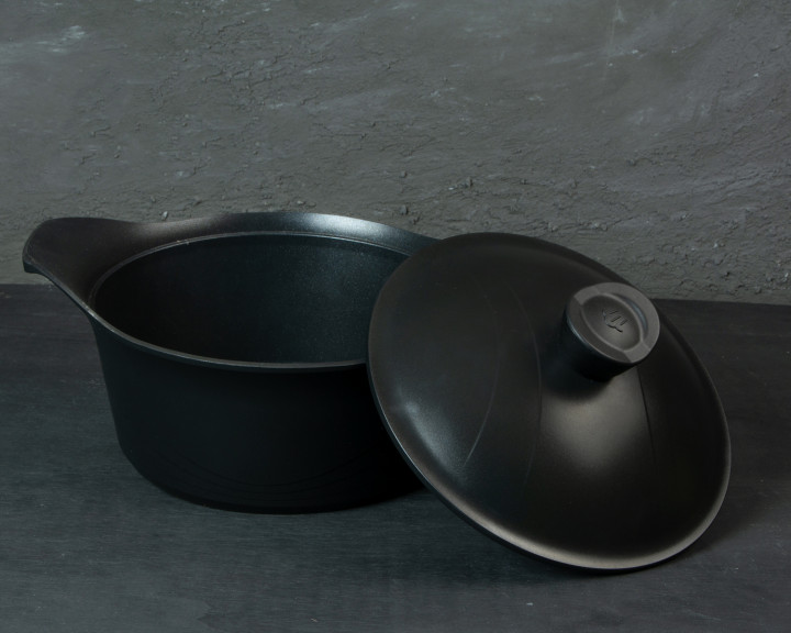 

Каструля 24 см. 4,5 л. CASA ROYAL "Greblon Diamond Pro" Gusto D-UKR 20400 black