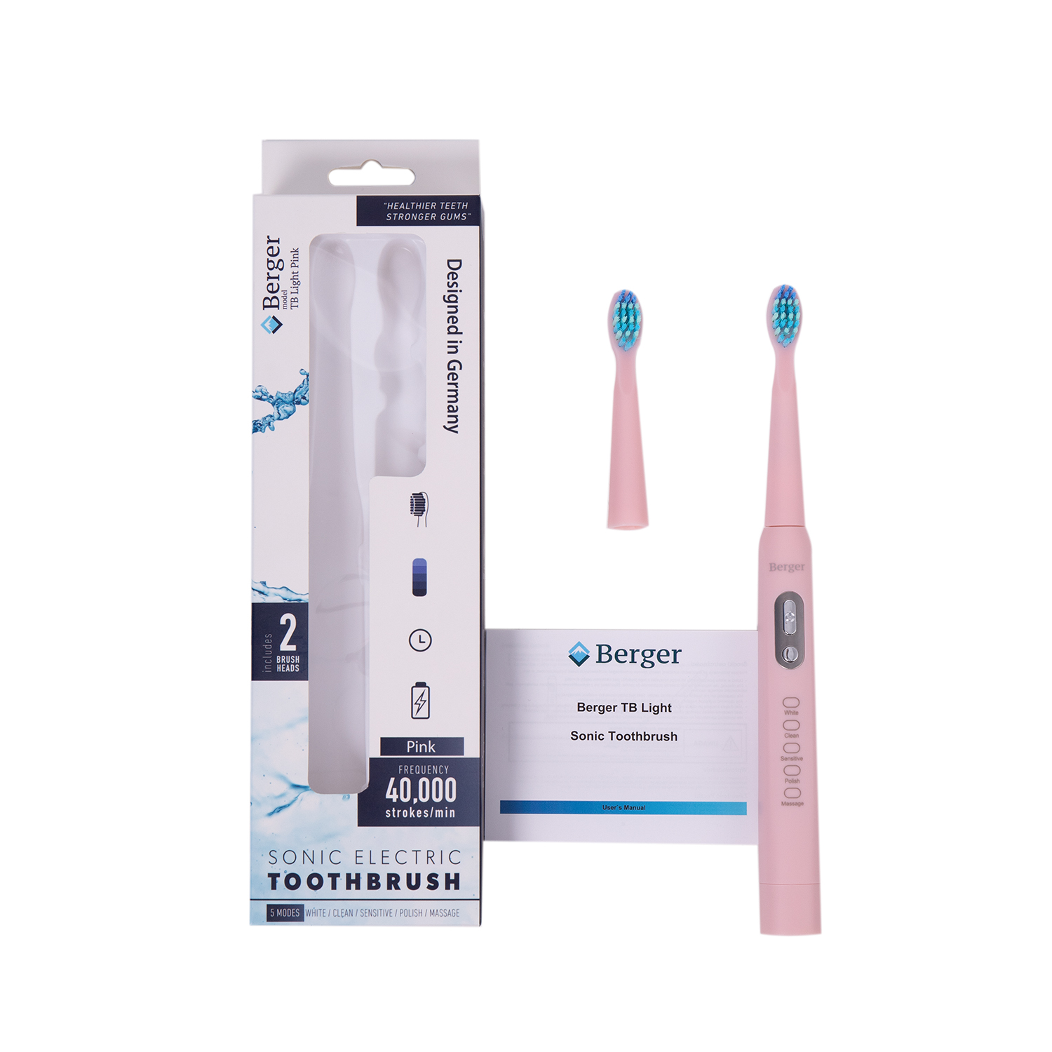 

Электрическая зубная щетка Berger TB Light Pink
