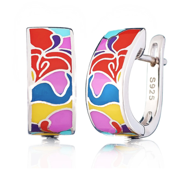 

Серебряные серьги Silver925 с эмалью 4,89 гр
