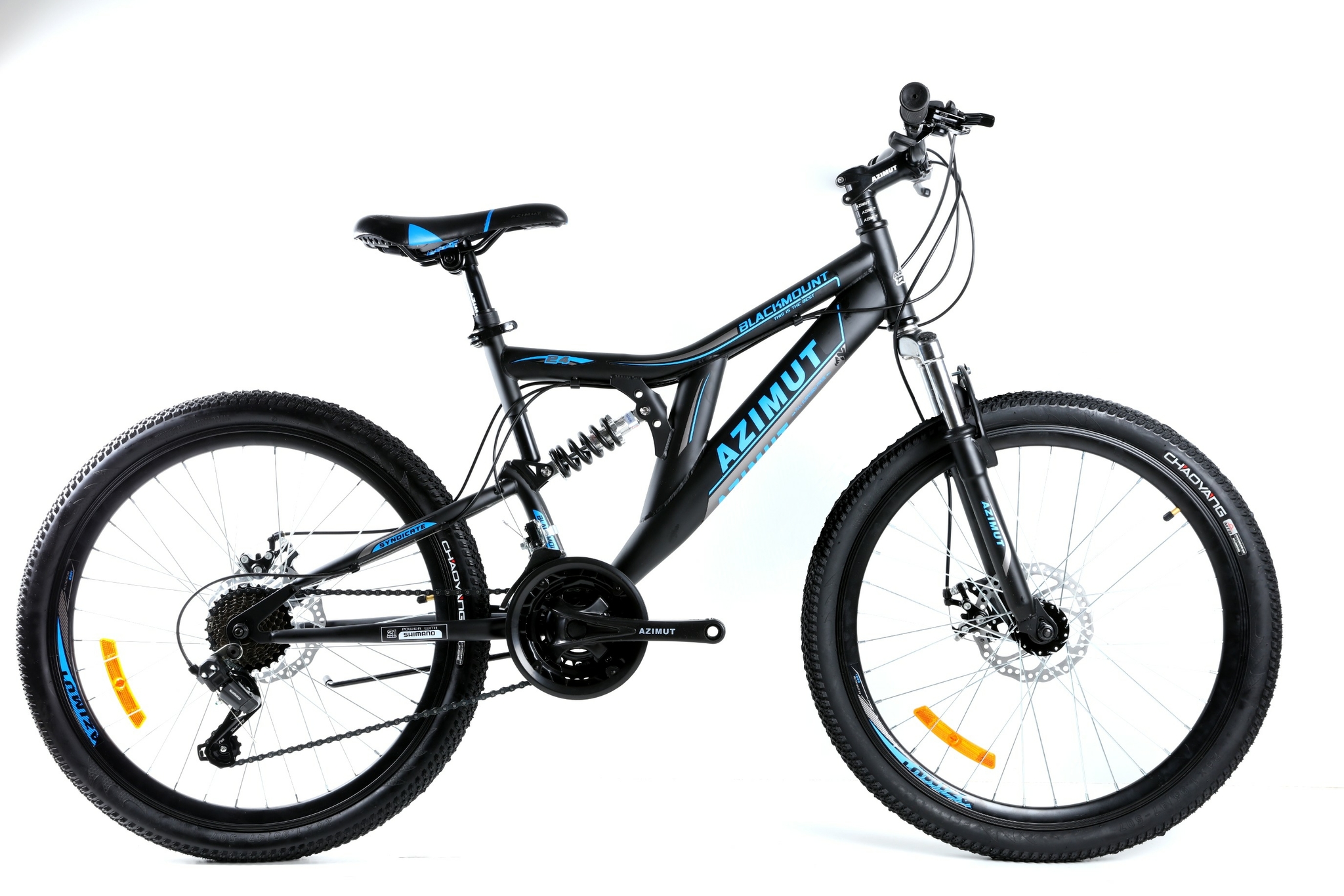 

Велосипед Azimut Blackmount 2021 24" 16" Black / Blue (Blackmount/FRD)