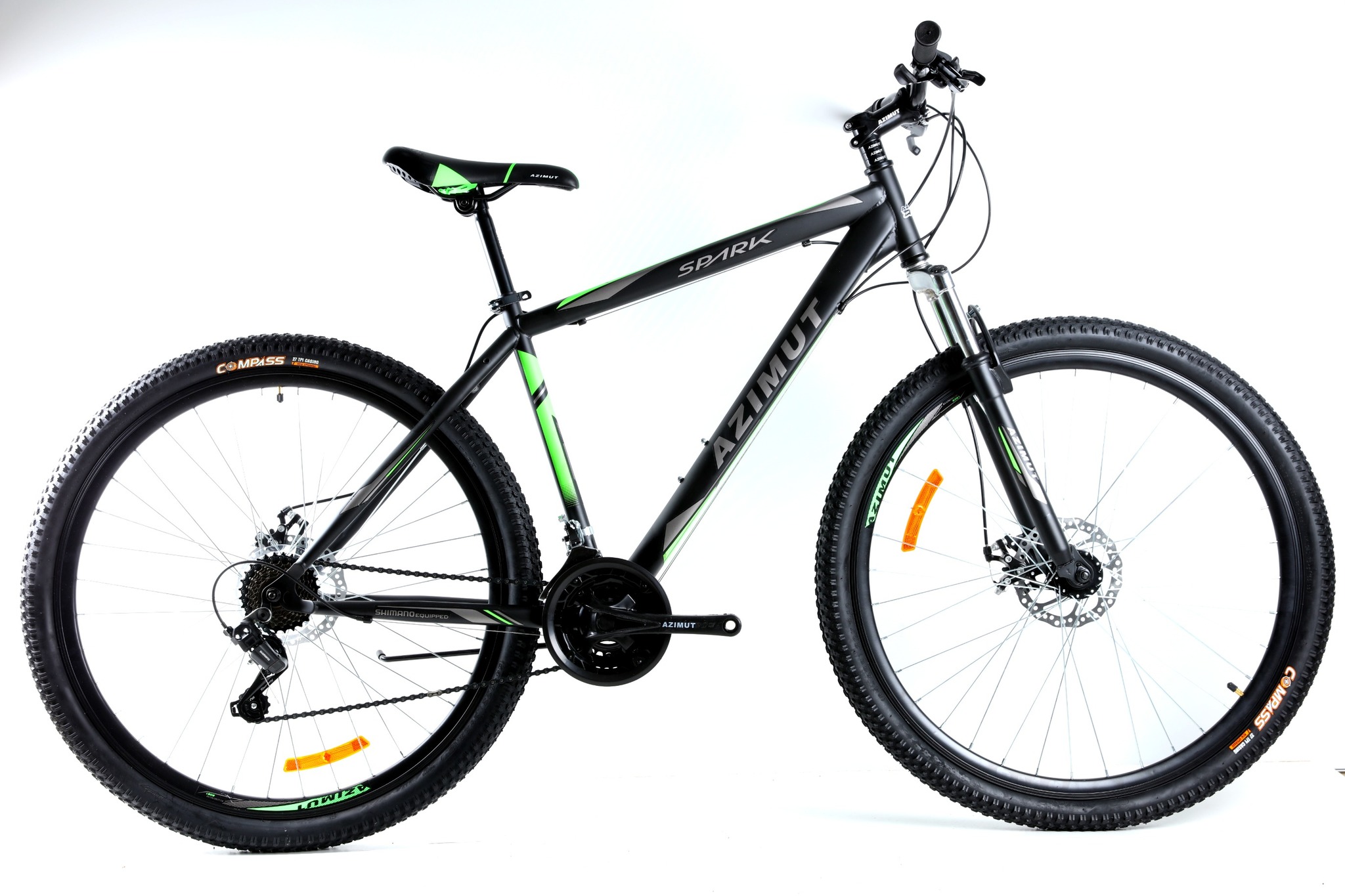 

Велосипед Azimut Spark 2021 Shimano 26" 20" Black / Green (Spark/GFRD)