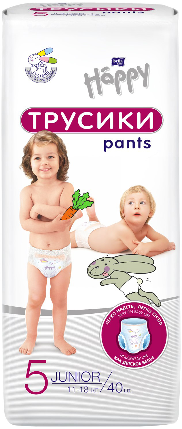 

Подгузники-трусики детские Bella Baby Happy Junior 11-18 кг 40 шт (5900516603250)