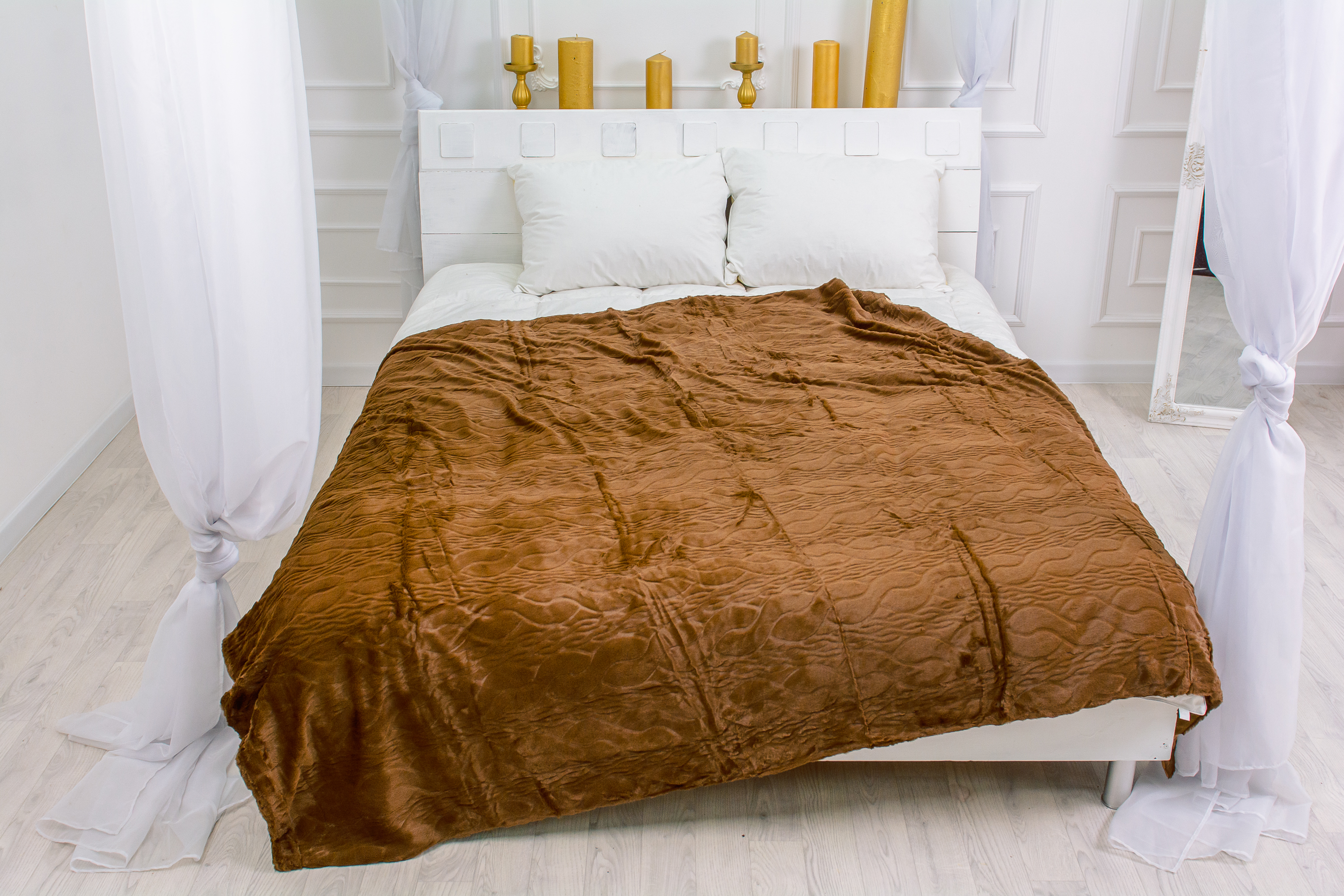 

Плед MirSon №1008 Damask Brown 150x200