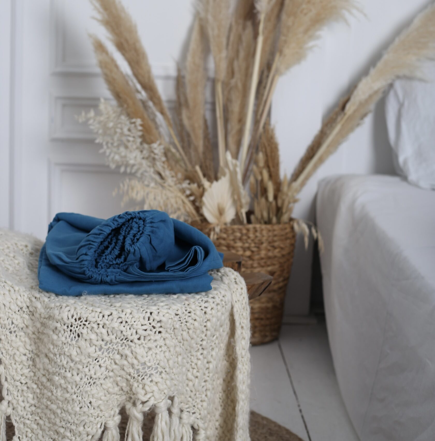 

Крафтове простирадло Luxury Linen полуторне 145см * 220см Turquoise