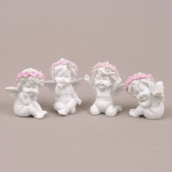 

Комплект Flora 26524 Ангел керамический в веночке 4шт