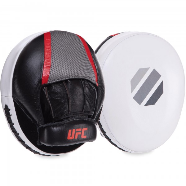 

Лапы/макивары Лапа Изогнутая кожаная (2шт) UFC PRO Air UCP-75343 Черный-белый (MR12942)