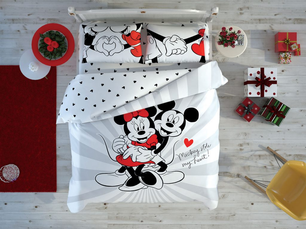 

Комплект постельного белья TAC ранфорс Disney Minnie and Mickey Love Day евро