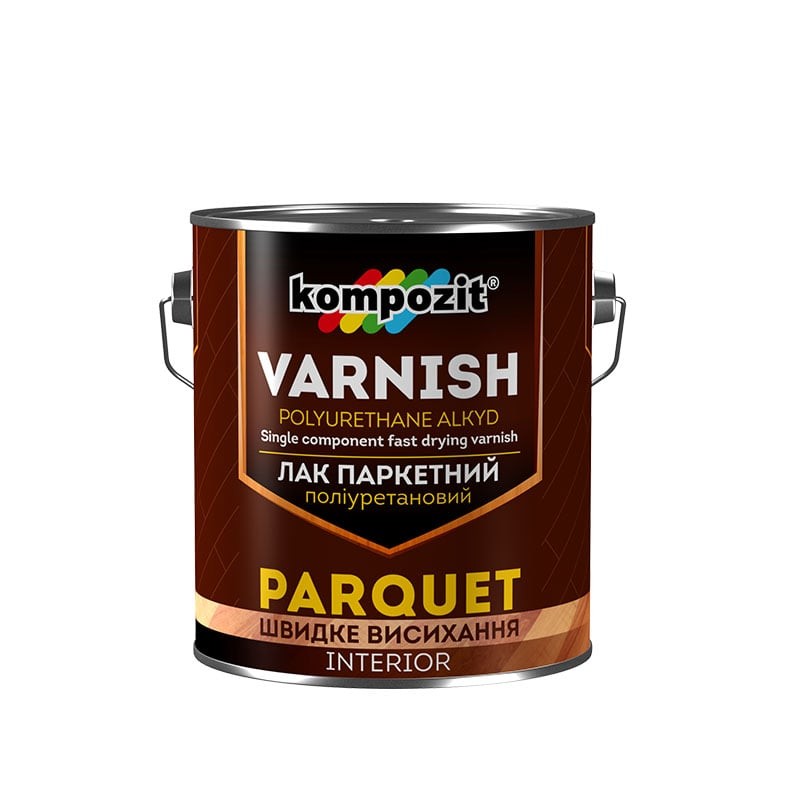 

Лак паркетний поліуретановий KOMPOZIT PARQUET VARNISH глянцевий 10л