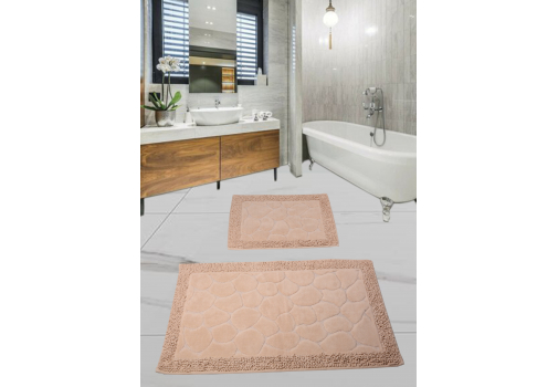 

Набор ковриков для ванной комнаты Diva Tas Kivircik Pudra 60*100+50*60 Розовый