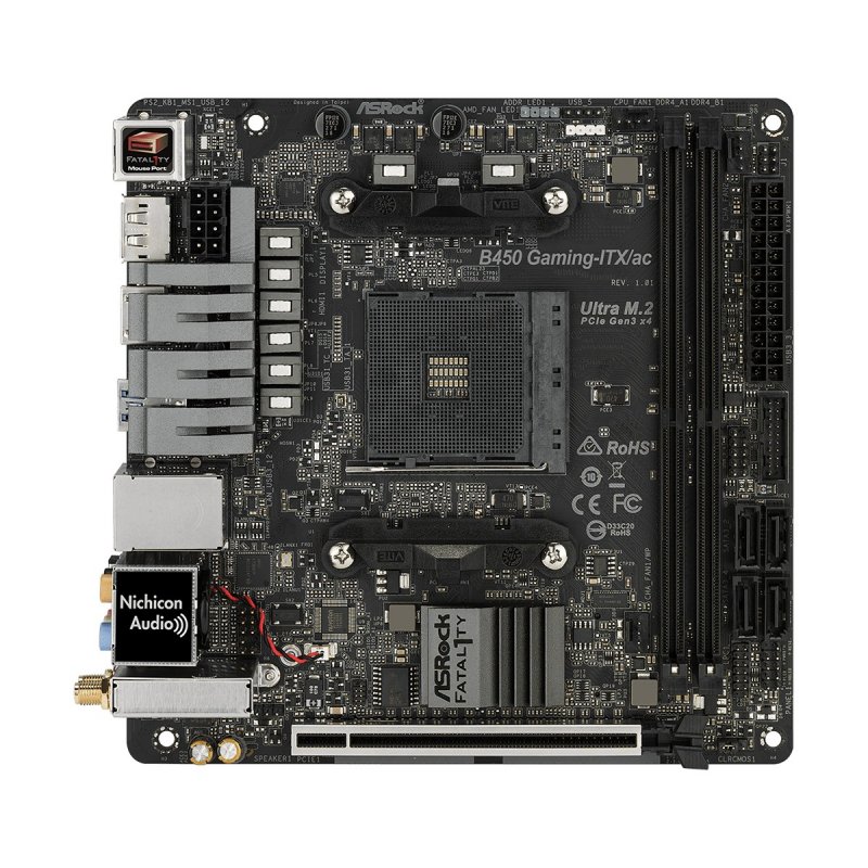 

Материнськая плата ASRock B450 Gaming-ITX/ac (B450 Gaming-ITX/ac)