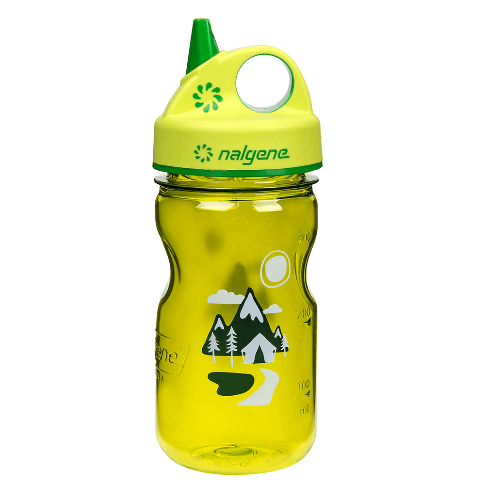 

Дитяча пляшка для води NALGENE Grip ‘n Gulp 350 мл - зелено-жовта