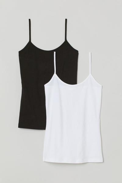 

2 трикотажные майки H&M S (165/88А) Черный/Белый
