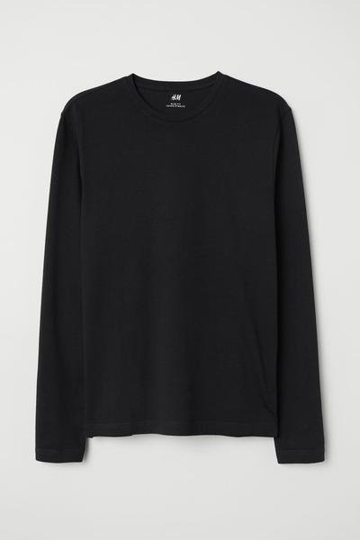 

Лонгслив Slim Fit H&M XL (185/115А) Черный