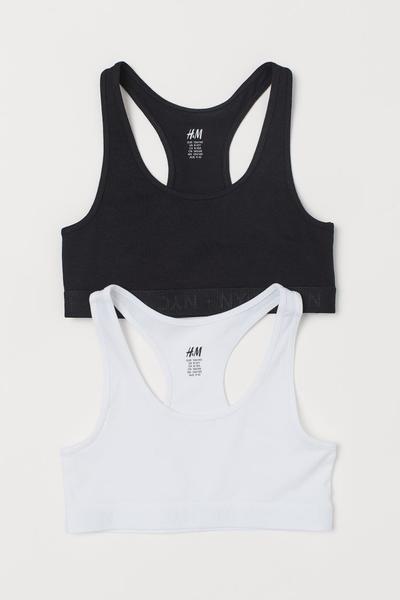 

2 коротких топа H&M 158/164 (165/84) Черный/Белый