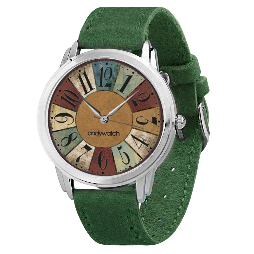 

Дизайнерские Наручные часы AndyWatch Цифры по кругу Зеленые