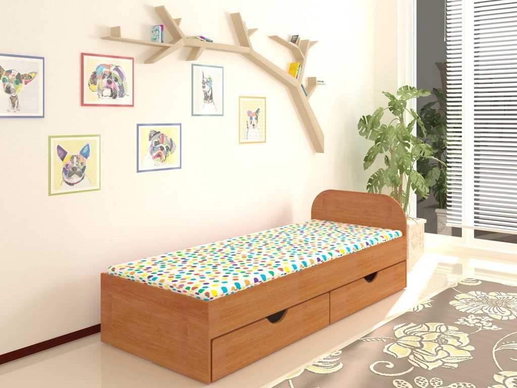 

Детская кровать Пехотин Соня 1 с ящиками Ольха