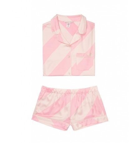 

Пижама Victoria's Secret Boxer PJ XS Атласная Розовая (16)