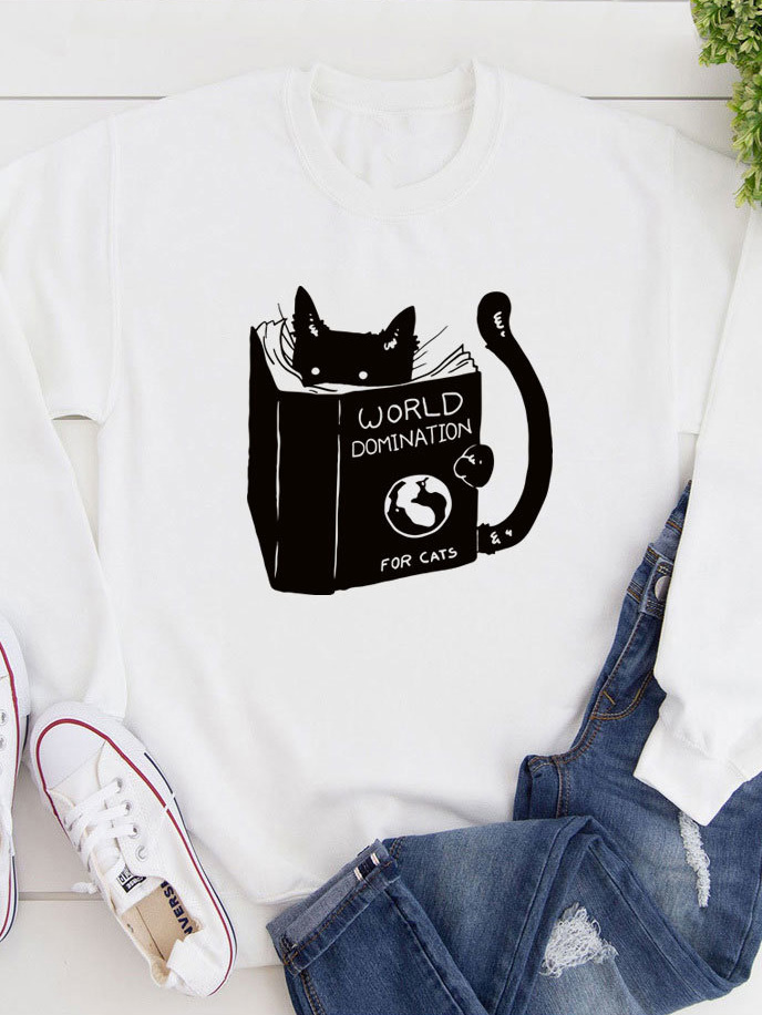 

Свитшот Katarina Ivanenko World domination for cats KIP00114 S Белый
